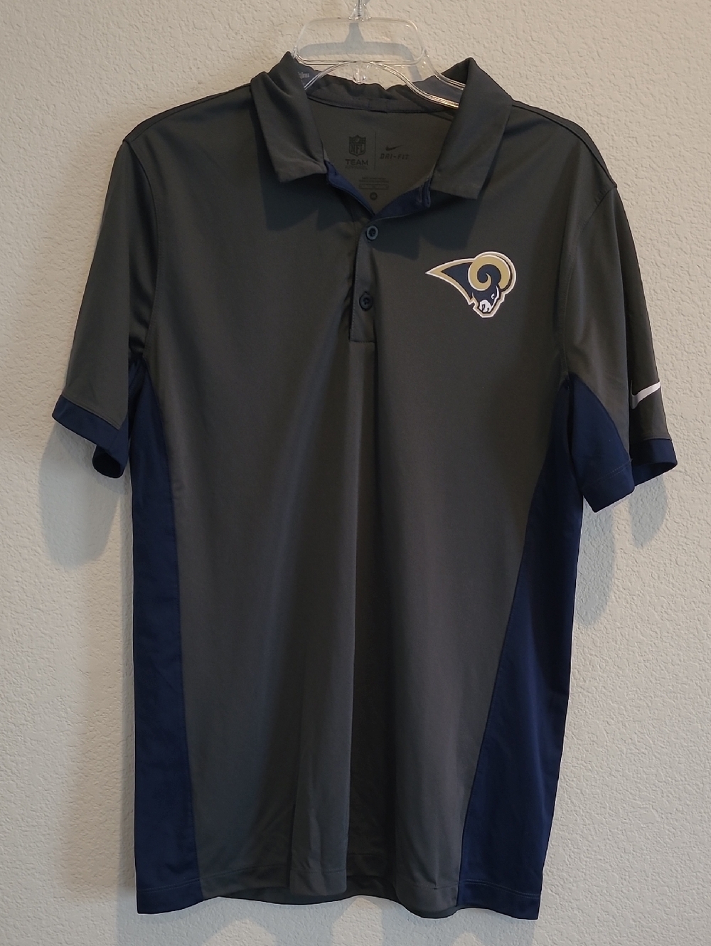 Nike Los Angeles Rams Men's Gray Performance Polo Size M